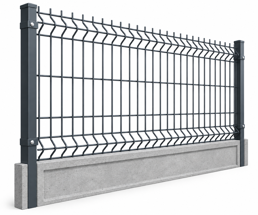 3D kerítés szett 153 cm –  Beton lábazattal - ANTRACIT