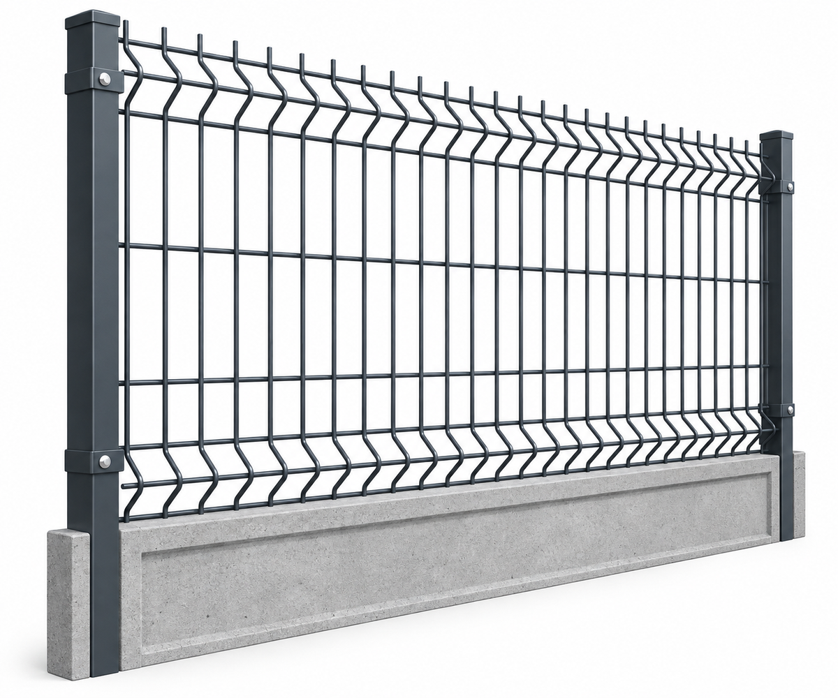 3D kerítés szett 153 cm –  Beton lábazattal - ANTRACIT