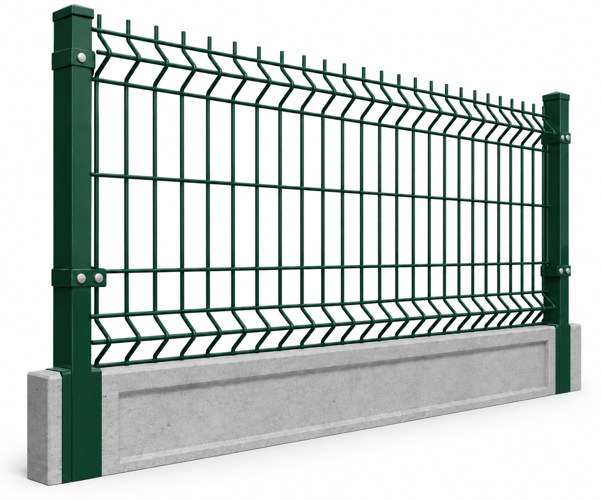 3D kerítés szett 153 cm –  Beton lábazattal - ZÖLD